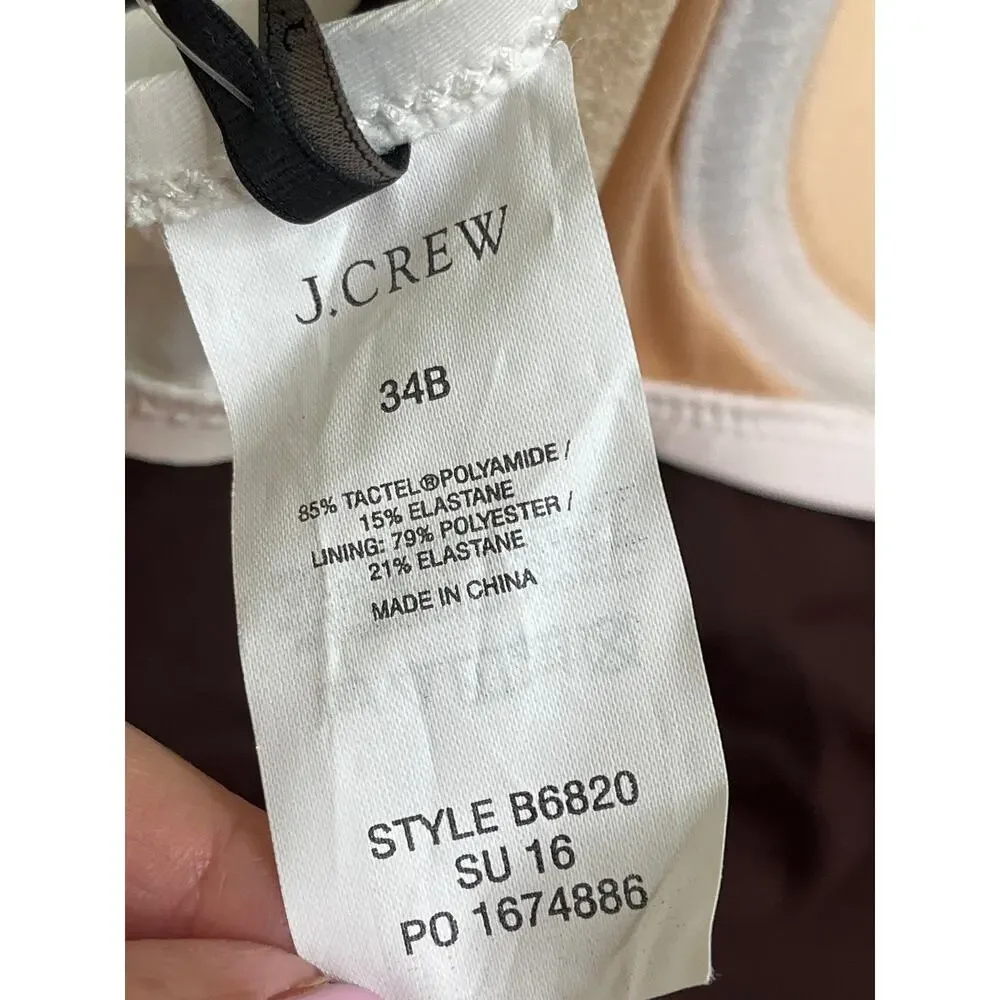 J.Crew White Twist-bandeau underwire bikini top (34B), NWT